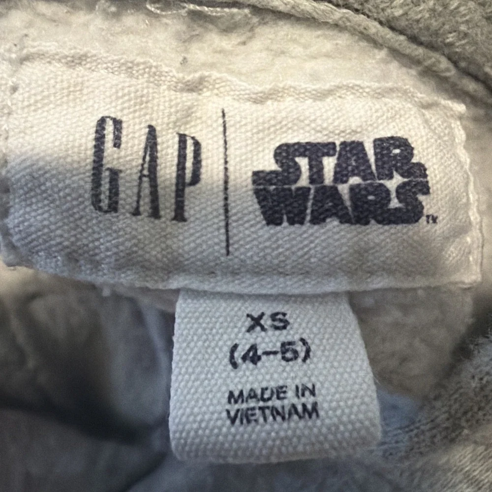 Gap Star Wars Kids Stormtrooper Hoodie Gray Fleece Pullover XS 4-5